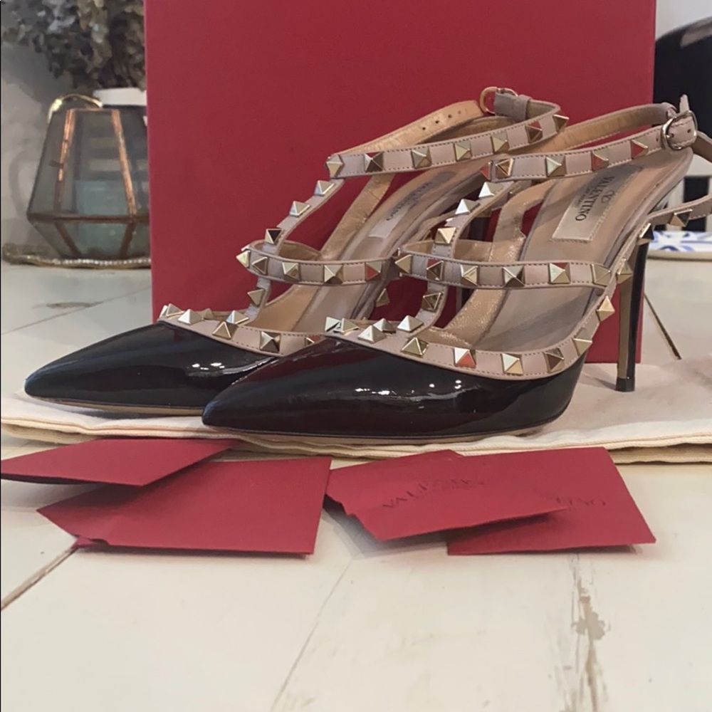 Valentino slingback rockstud pumps size 39 black